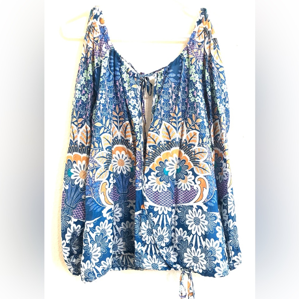 Glam Blue Floral Women's Blouse